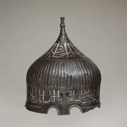 Hełm turban, ok. 1478–90 (stal, żelazo, srebro)