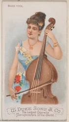 Bass Viol, z serii Musical Instruments N82 do papierosów marki Duke, 1888., 1888.