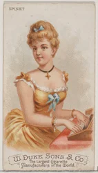 Spinet z serii Musical Instruments N82 do papierosów marki Duke, 1888., 1888.