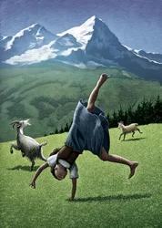 Heidi, 2007 (scratchboard, pokolorowany cyfrowo)