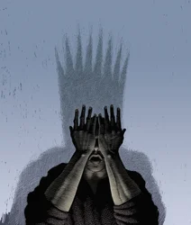 Macbeth, 2000 (scratchboard, pokolorowany cyfrowo)