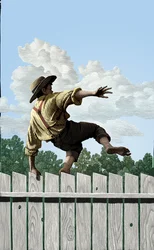 Tom Sawyer, 2004 (scratchboard, pokolorowany cyfrowo)