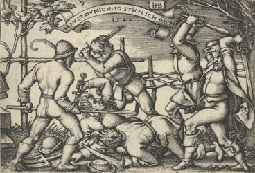 Bójka chłopska, z Uczty chłopskiej lub dwunastu miesięcy, 1547.