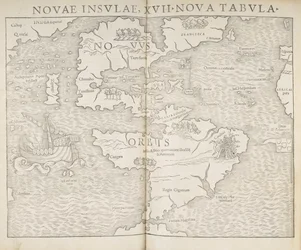Mapa Ameryki Północnej, Nowe Wyspy, 17 nowych map, Sebastian Munster