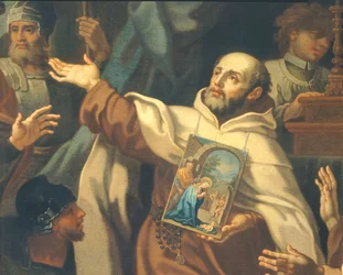 Przekazanie czczonego obrazu Matki Bożej Zwycięskiej Ojcu Domenico di Gesu Maria przez Sebastiano Conca (1680-1764) Kościół Santa Maria della Vittoria, Rzym
