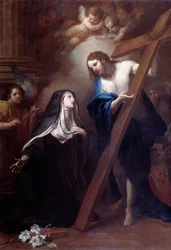 Jezus ukazuje się św. Klarze z Montefalco (malarstwo