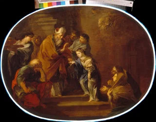 La Presentation de la bienheureuse Vierge Marie - Peinture de Sebastiano Conca (1680-1764), huile sur toile, 89x119 cm - Ofiarowanie Najświętszej Maryi Panny, olej na płótnie Sebastiano Conca - Państwowe Muzeum Sztuk Pięknych im. Puszkina, Moskwa