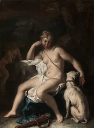 Diana i jej pies, ok. 1717-20 (olej na płótnie)