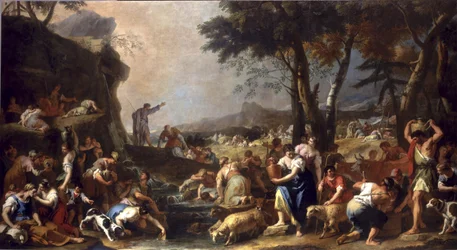 Mojżesz sprawia, że woda wypływa ze skały, 1725-26