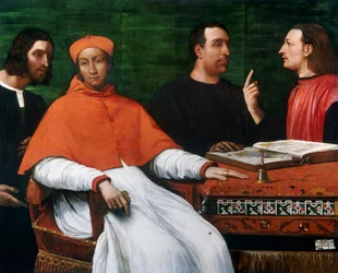 Kardynał Bandinello Sauli, jego sekretarz i dwaj geografowie, 1516.