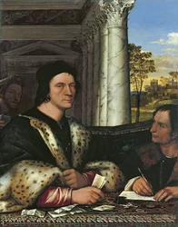 Portret Ferry Carondeleta 1473-1528, z jego sekretarzem