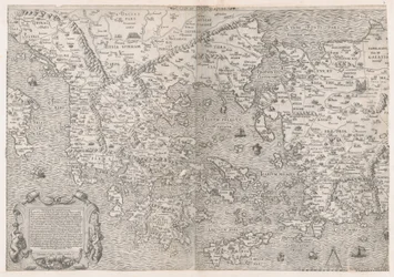 Lustro rzymskiej świetności: Mapa Grecji, połowa XVI w., połowa XVI wieku.