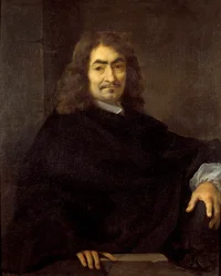 Przypuszczalny portret filozofa Rene Descartes (1596-1650) Obraz Sebastiena Bourdona (1616-1671) XVII-wieczne słońce. 0,88x0,71 m²
