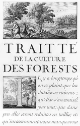 Ms 260 tom IV Frontyspis „Traite de la culture des Forets” z „Oisivetes M. Vaubana zawierający kilka Memoires ou Ramas de sa way”