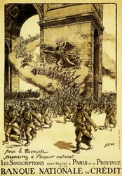 Plakat polityczny. Francja. 1917. W imię triumfu zapisujcie się na pożyczkę narodową.