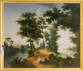 Wielka wyspa Gatchina (Sankt Petersburg). Obraz Siemiona Fiodorowicza Szczedrina (Semion Szczedrin) (1745-1804), olej na płótnie, ok. 1790 r. Sztuka rosyjska