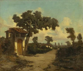 Wokół Florencji, Serafino De Tivoli (1825-1892), olej na płótnie, 31x37 cm