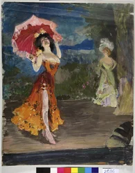 Tancerz - Vinogradov, Sergei Arsenyevich (1869-1938) - Początek XX wieku - Tempera na papierze -