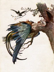 Literatura. Bajki. Niebieski Ptak. Ilustracja: J. Solomko, Czechy