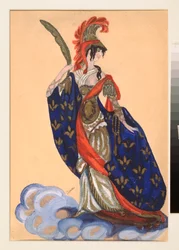 Costume preparatoire pour la piece de theatre „Le triomphe des Etats” de A Bobrishchev Pouchkine (Bobrishchev-Pouchkine) (Projekt kostiumu do sztuki teatralnej Triumph of the States w reżyserii A Bobrishchev-Pushkin (Bobrishchev Pushkin) - Oeuvre de Sergei