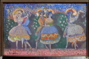 Un ballet (Balet) - Praca Siergieja Sudeykina (Serge Soudeikine) (1882-1946), olej na tekturze, sztuka rosyjska, XX w., modernizm - Państwowe Centralne Muzeum Literackie, Moskwa