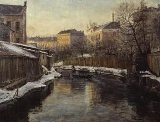 Od Akerselva (olej na płótnie)