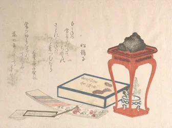 Stojak, pudełko i papier do pisania, prawdopodobnie 1816., prawdopodobnie 1816.