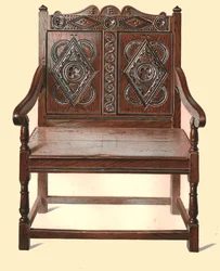 Podwójne krzesło z dębu walijskiego, 1904