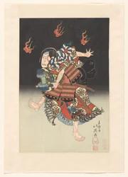 Nakamura Shikan II as de vos (kitsune) Genkurô in het toneelstuk 