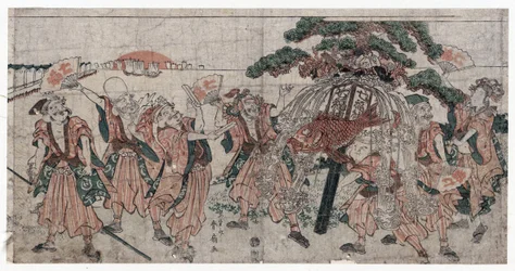 Siedmiu szczęśliwych bogów Shunsena (Shunko II), Katsukawa (1762-1830)