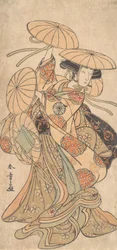Kabuki Aktor Nakamura Tomijuro I w kobiecej roli tanecznej, ca. 1777.