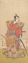 Aktor Ichikawa Danjuro V jako samuraj, 1771-72.