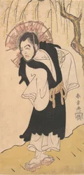 Aktor Nakamura Utaemon I jako mnich pod wierzbą, 1726-1792.