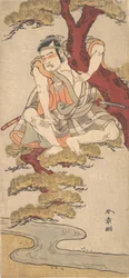 Aktor Otani Hiroemon III Oglądający z konarów sosny..., ca. 1775.