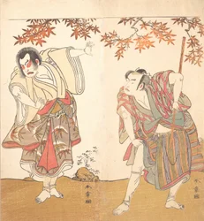 Aktorzy Ichimura Uzaemon i Arashi Sangoro, ca. 1773.