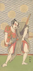 Drugi Nakamura Sukegoro w roli Gokumon no Shobei, drugi miesiąc, 1771.
