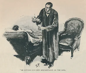 Posadził naszego nowego znajomego na sofie, 1892