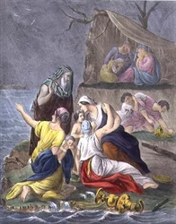 Potop, z Biblii wydrukowanej przez Edwarda Govera