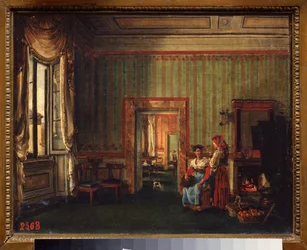 Wnętrze domu księcia Aleksandra Galitzine (Golicyna) (1723-1804) w Rzymie (Włochy). Obraz Sylwestra Fiodosijewicza Szczedrina (Sylwestra Szczedrina) (1791-1830), olej na płótnie