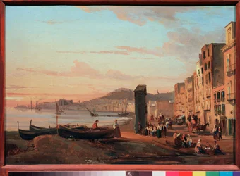 Nabrzeże w Neapolu (Włochy). Obraz Sylwestra Fiodosijewicza Szczedrina (Sylwestra Szczedrina) (1791-1830), olej na płótnie