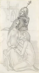 Romeo i Julia, z bratem Lawrence (ołówek, długopis i atrament na papierze)
