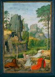 Paysage avec saint Jerôme penitent et la guerison du lion - Krajobraz ze świętym Jerome pokutującym i leczeniem lwa ...