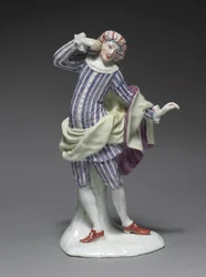 Figurka z włoskiej komedii: Mezetin, ok. 1753 (porcelana z dekoracją emaliowaną)