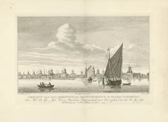 Widok na Biesbosch i Noordendijk w pobliżu Dordrecht Widok na Biesbosch i den Noordendyk przy mieście Dordrecht (tytuł na obiekcie)