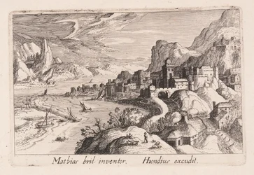 Alpejska dolina rzeczna, z Topographia Variarum Regionum