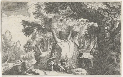 Boslandschap spotkał Hagar en Ismaël Krajobraz południowoeuropejski (tytuł serii) Topografia różnych regionów (tytuł serii)