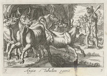Hercules hoedt de kudde van Geryon (tytuł na obiekcie) Herculische tematu (tytuł serii)