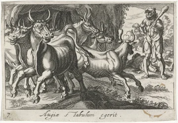 Hercules hoedt de kudde van Geryon (tytuł na obiekcie) Herculische tematu (tytuł serii)