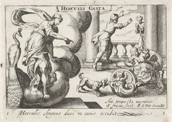 Jonge Hercules wurgt twee slangen Herkules zabija dwa węże w ich kołyskach (tytuł na obiekcie) Herculische tematu (tytuł serii) Herkules (tytuł serii na obiekcie)