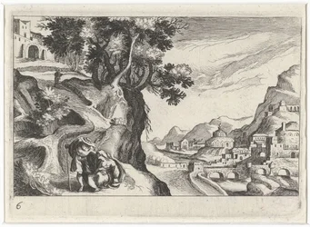Landschap spotkał Judę en Tamar Krajobraz południowoeuropejski (tytuł serii) Topografia różnych regionów (tytuł serii)